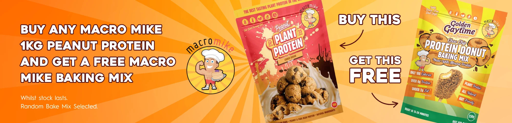 Macro Mike buy Cookie Dough get free protein special offer