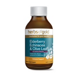 Elderberry Echinacea & Olive Leaf By Herbs Of Gold 200Ml / Blackcurrant Hv/vitamins