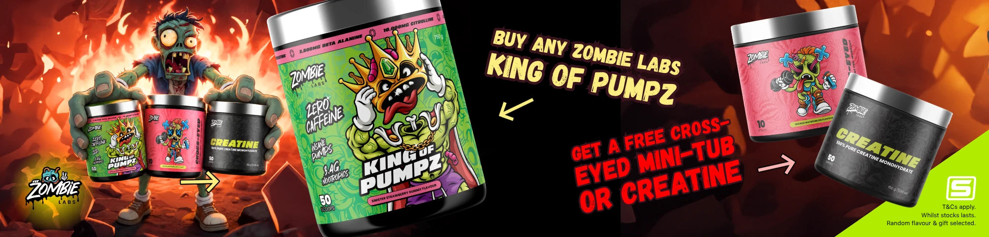 Buy any King of Pumpz by Zombie Labs and get a free Cross-Eyed Mini-Tub