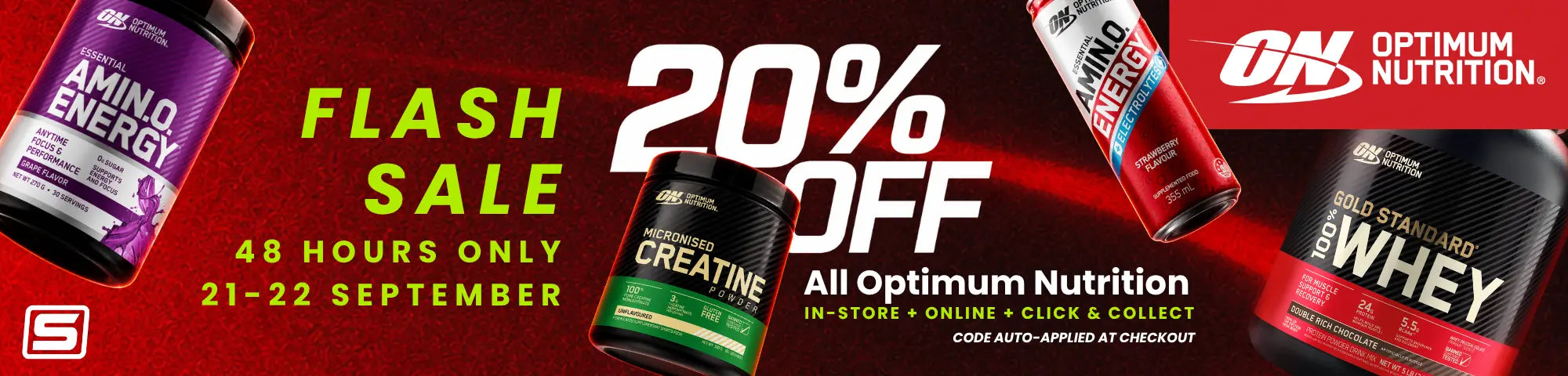 Optimum Nutrition 20% Off sitewide sale