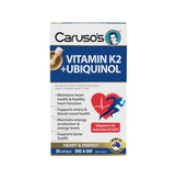 Vitamin K2 + Ubiquinol by Carusos Natural Health