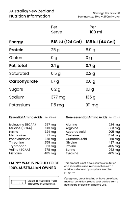 Vegan Protein Powder Flavourless by Happy Way