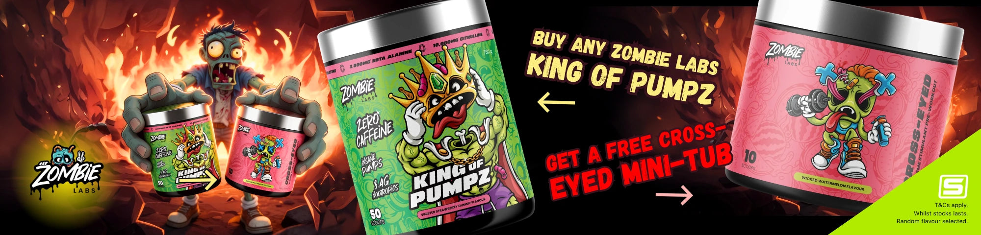 Buy any King of Pumpz by Zombie Labs and get a free Cross-Eyed Mini-Tub