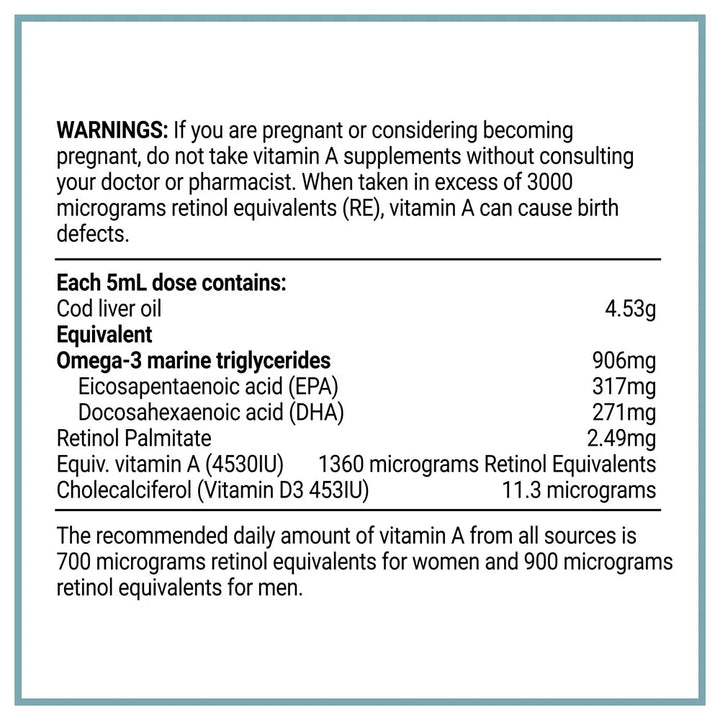Nutritional information panel