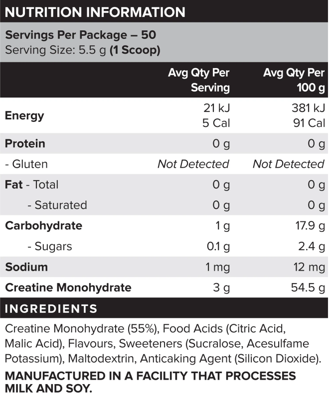 Flavoured Creatine Monohydrate by Muscle Nation