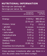 Flavoured Creatine Monohydrate by Nu Harvest