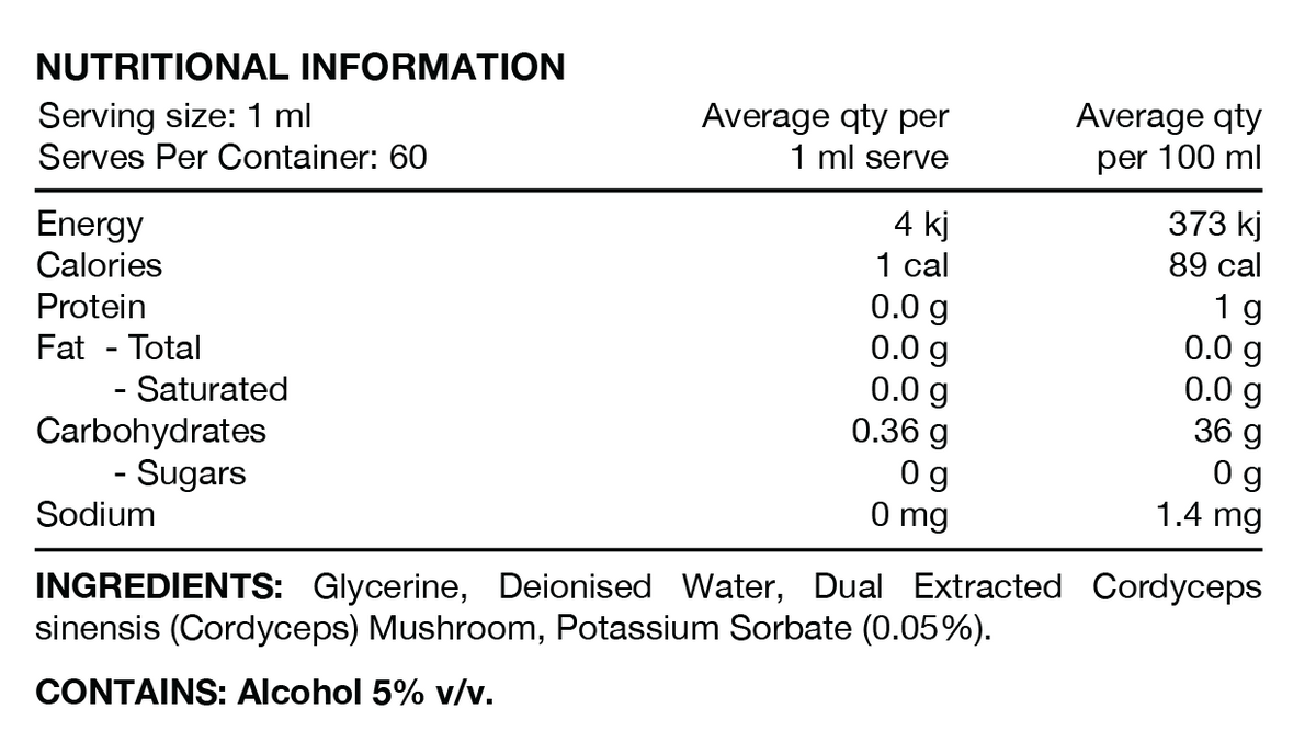 Cordyceps Double Strength Liquid by Switch Nutrition