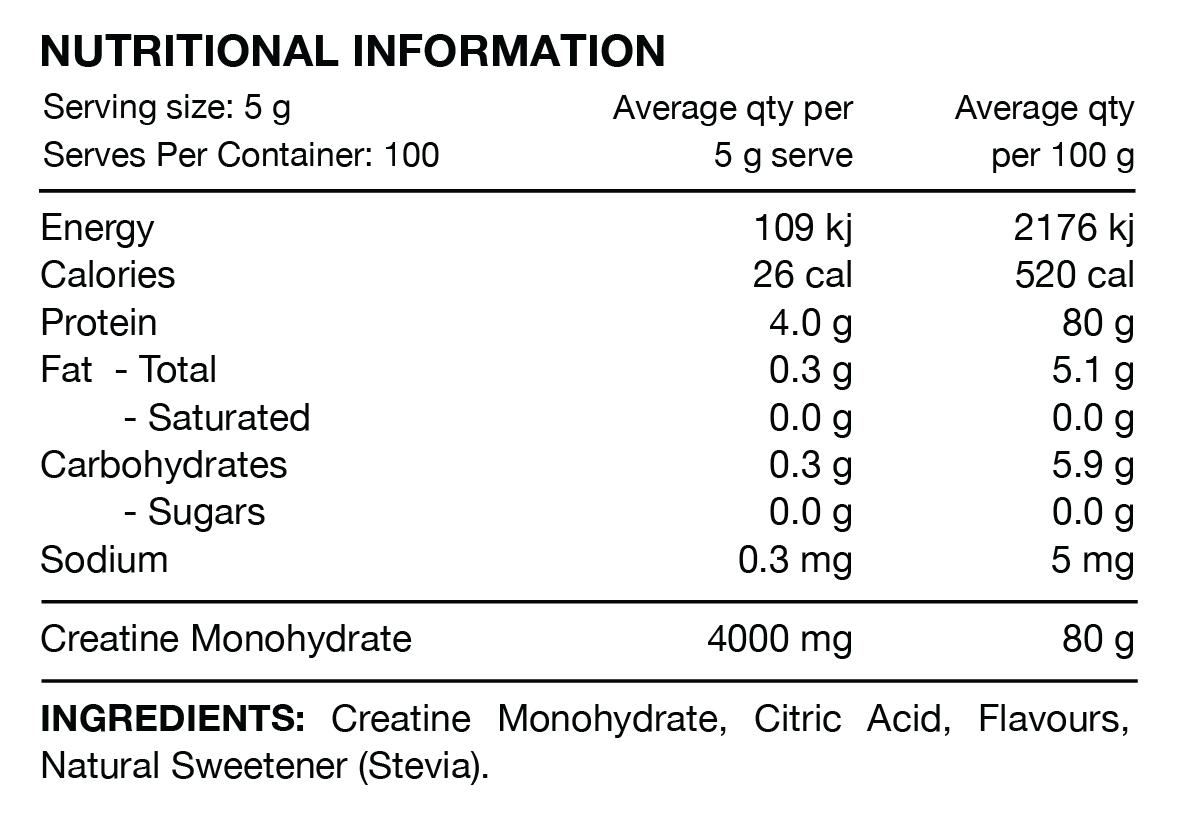 Flavoured Creatine Monohydrate Sachets by Switch Nutrition