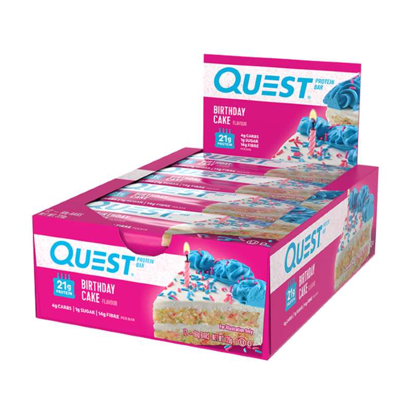 Quest Protein Bars By Nutrition Box Of 12 / Birthday Cake Protein/bars & Consumables