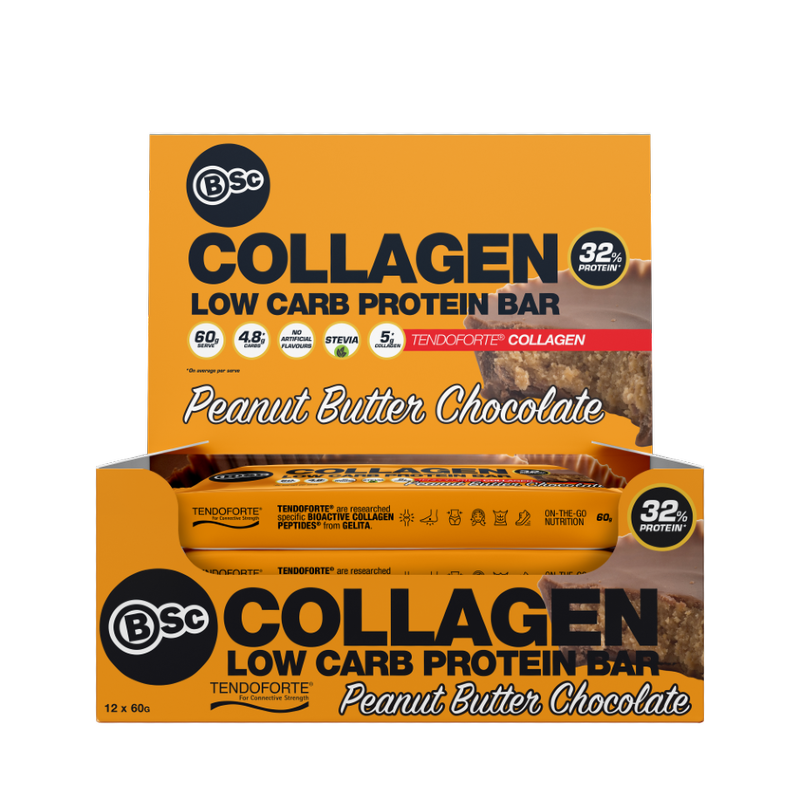 Collagen Protein Bar By Body Science (Bsc) Box Of 12 / Peanut Butter Choc Protein/bars & Consumables