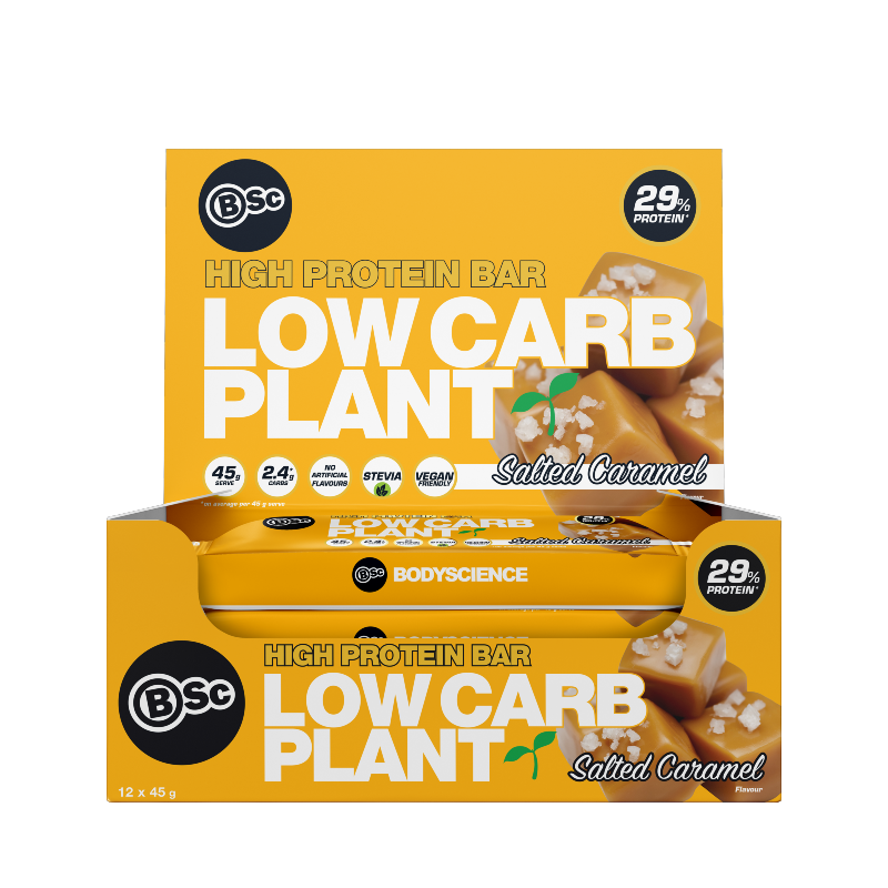 High Protein Low Carb Plant Bar By Body Science (Bsc) Box Of 12 / Salted Caramel Protein/bars &
