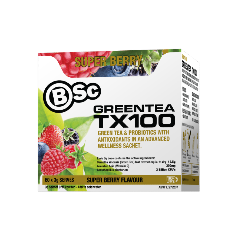Green Tea Tx100 By Body Science (Bsc) 60 Serves / Super Berry Sn/tea & Coffee