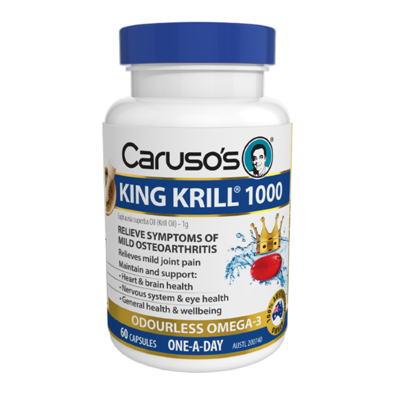 King Krill 1000Mg By Carusos Natural Health 60 Capsules Hv/fish Oils