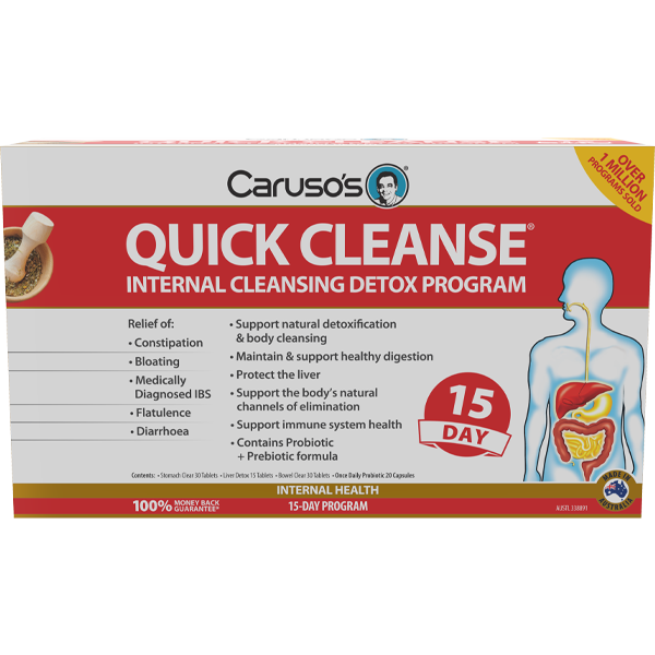 Quick Cleanse By Carusos Natural Health 1 Pack 15 Days Hv/general