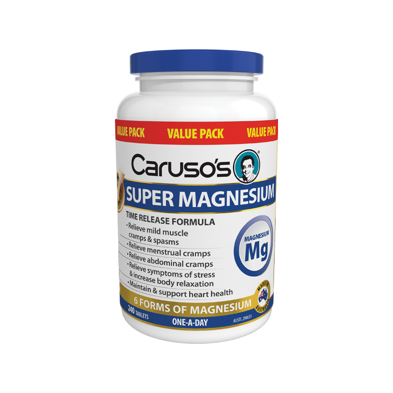Super Magnesium Complex By Carusos Natural Health 240 Tablets Hv/vitamins