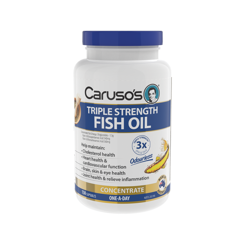 Triple Strength Odourless Fish Oil By Carusos Natural Health Hv/fish Oils