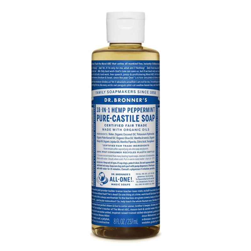 Pure-Castile Liquid Soap By Dr Bronners 237Ml / Peppermint Hv/body & Skin Care