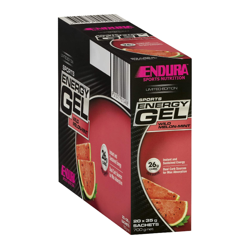 Sports Energy Gels By Endura Box Of 20 / Wild Melon Mint Sn/carbohydrates