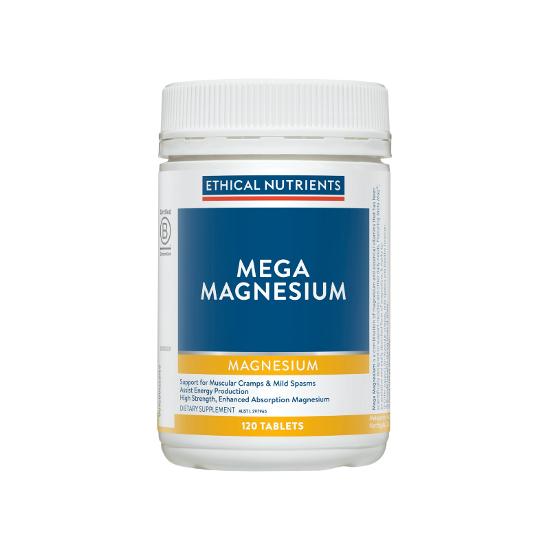 Mega Magnesium Tablets By Ethical Nutrients 120 Hv/vitamins