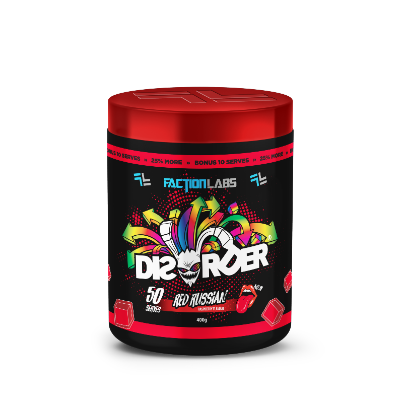 Disorder By Faction Labs 50 Serves / Red Russian Sn/pre Workout