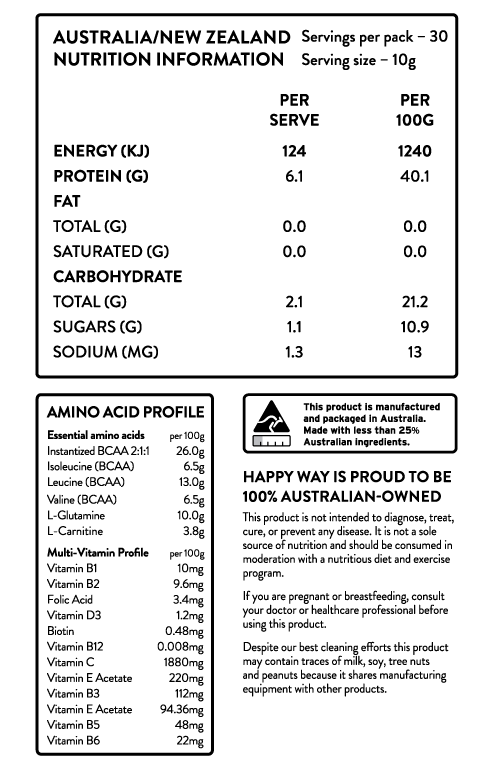 Bcaa Powder By Happy Way Sn/amino Acids Eaa
