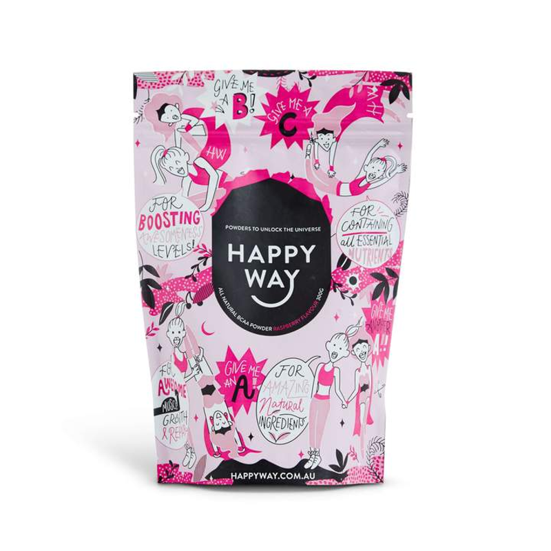 Bcaa Powder By Happy Way 300G / Raspberry Sn/amino Acids Eaa