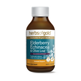 Elderberry Echinacea & Olive Leaf By Herbs Of Gold 100Ml / Blackcurrant Hv/vitamins