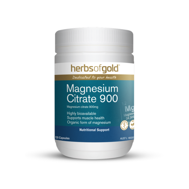 Magnesium Citrate 900 By Herbs Of Gold 120 Capsules Hv/vitamins