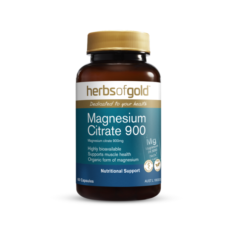 Magnesium Citrate 900 By Herbs Of Gold 60 Capsules Hv/vitamins