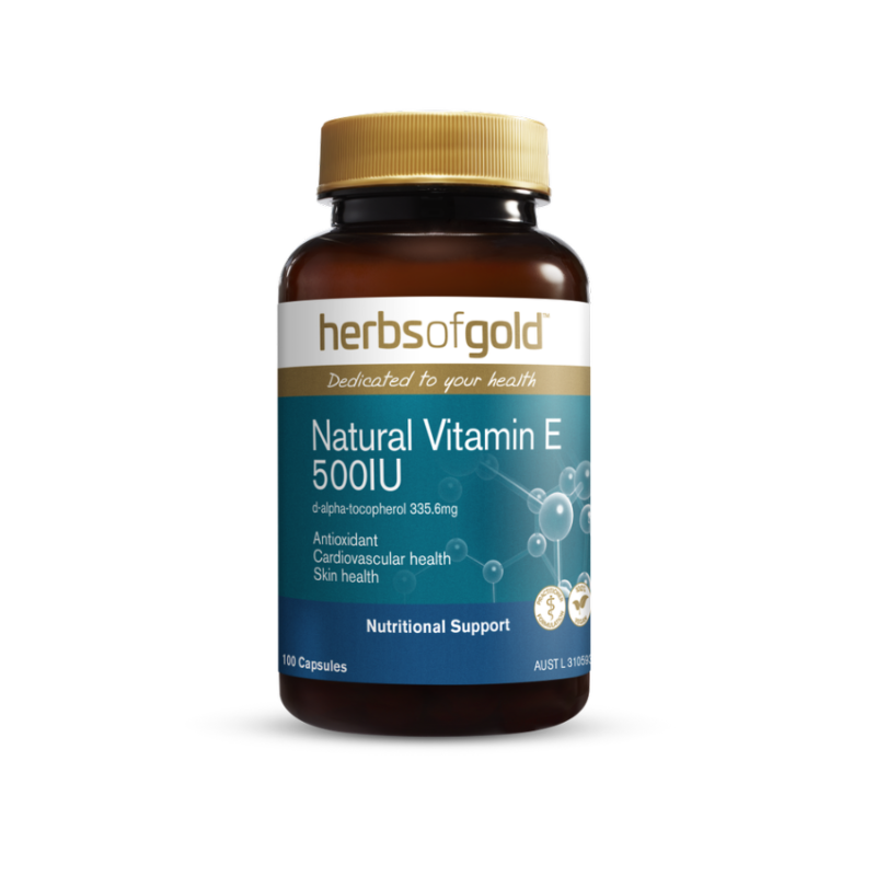 Natural Vitamin E 500Iu By Herbs Of Gold 100 Capsules Hv/vitamins