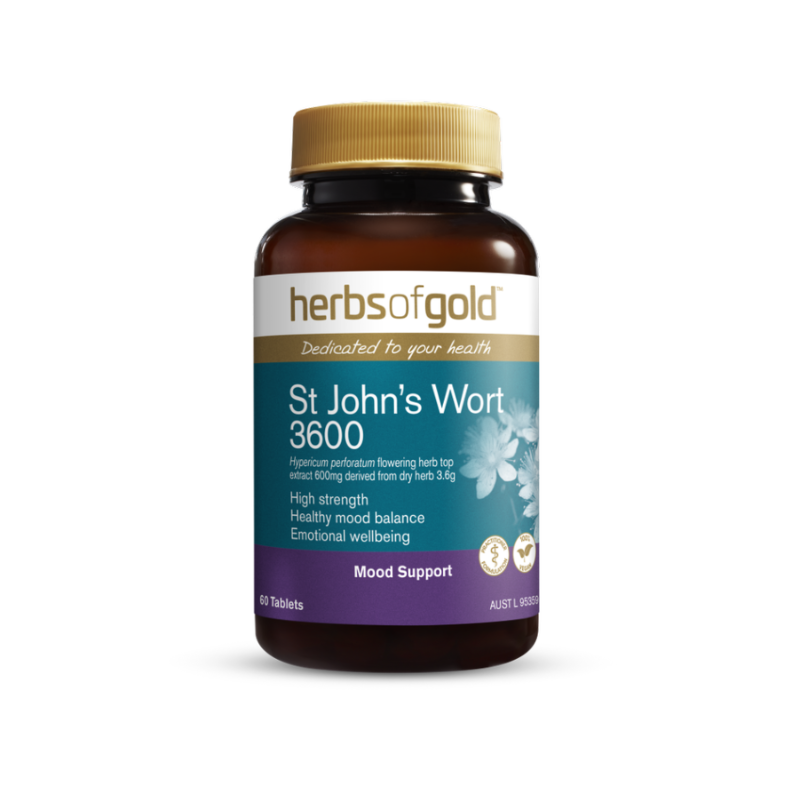 St Johns Wort 3600 By Herbs Of Gold 60 Tablets Hv/vitamins