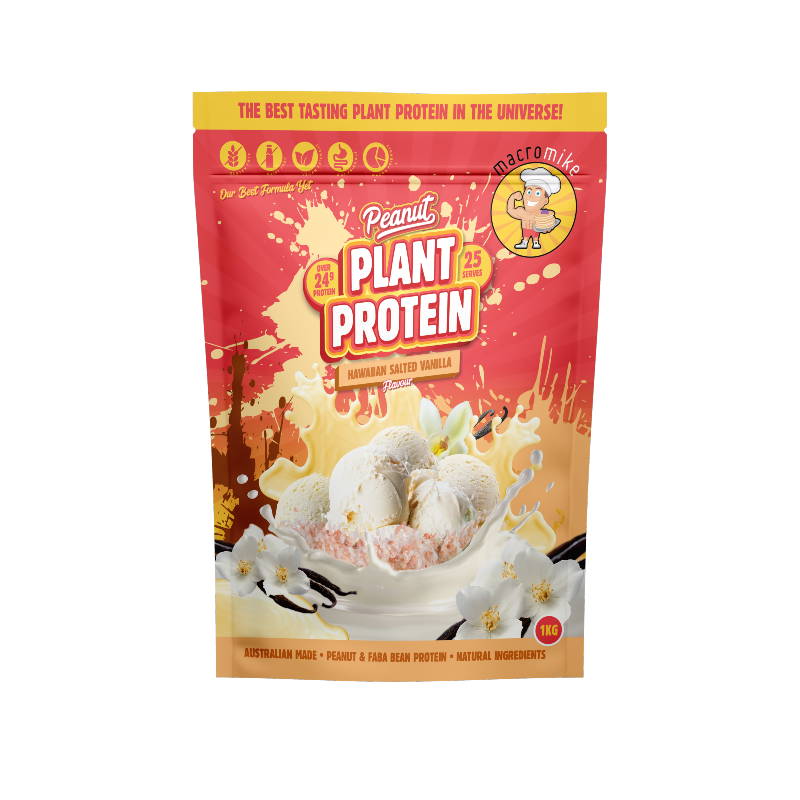 Peanut Plant Protein By Macro Mike 1Kg / Hawaiian Salted Vanilla Protein/vegan &