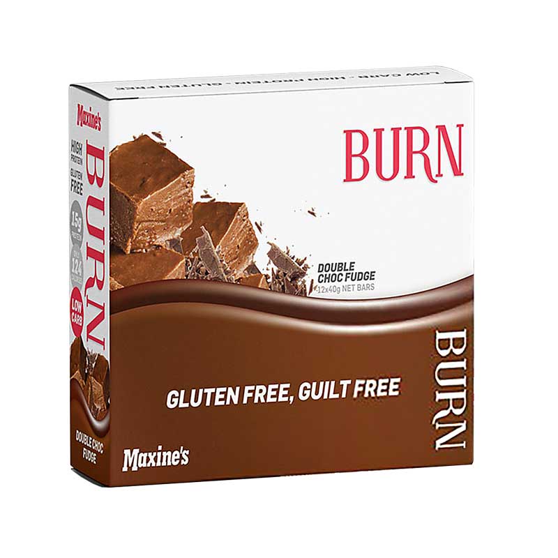 Burn Protein Bars By Maxines Box Of 12 / Double Choc Fudge Protein/bars & Consumables