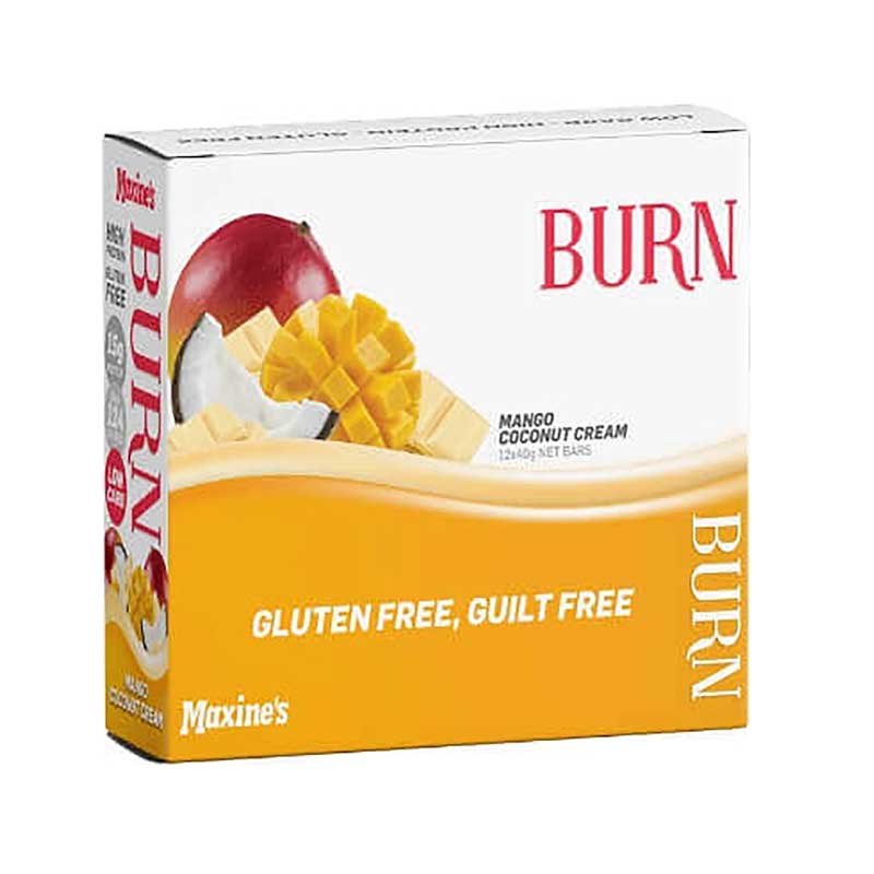 Burn Protein Bars By Maxines Box Of 12 / Mango Coconut Cream Protein/bars & Consumables