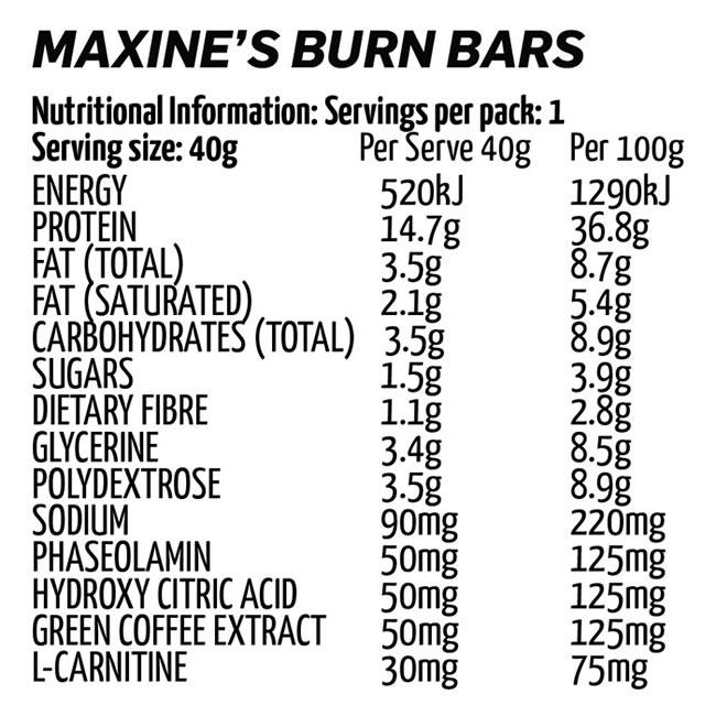 Burn Protein Bars By Maxines Protein/bars & Consumables