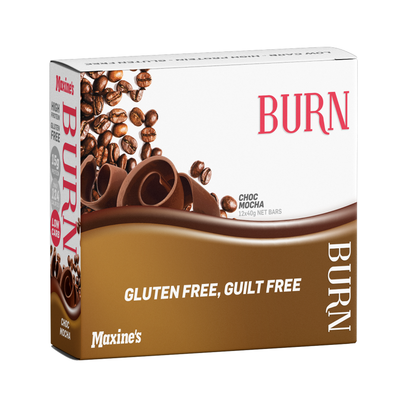 Burn Protein Bars By Maxines Box Of 12 / Choc Mocha Protein/bars & Consumables