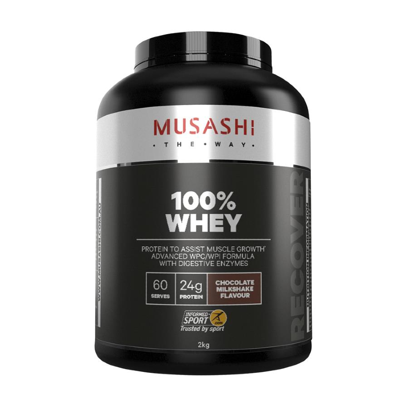 100% Whey By Musashi 2Kg / Chocolate Milkshake Protein/whey Blends