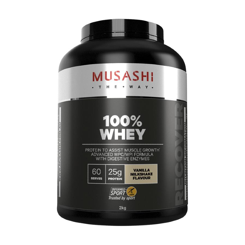 100% Whey By Musashi 2Kg / Vanilla Milkshake Protein/whey Blends