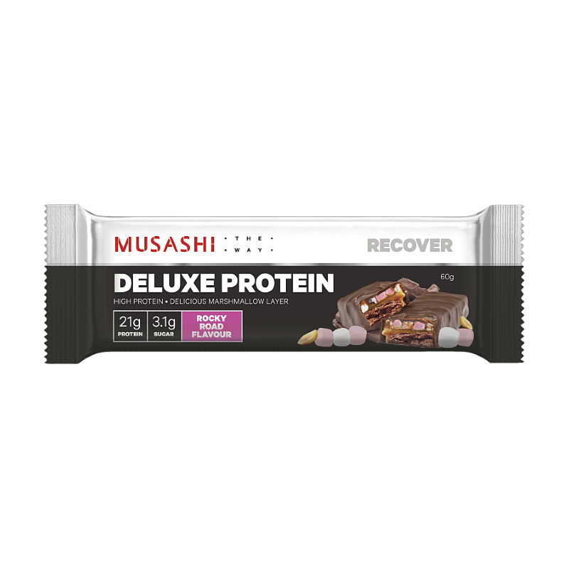 Deluxe Protein Bar By Musashi 60G / Rocky Road Protein/bars & Consumables