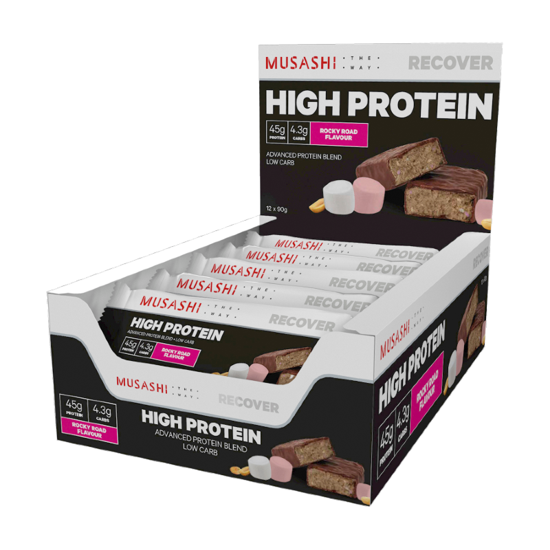 High Protein Bar By Musashi Box Of 12 / Rocky Road Protein/bars & Consumables
