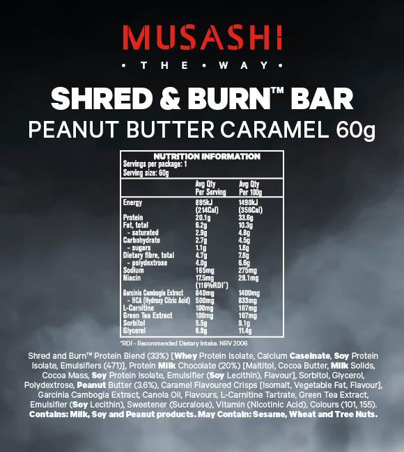 Shred & Burn Protein Bar By Musashi Protein/bars Consumables