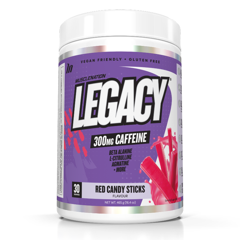 Legacy By Muscle Nation 30 Serves / Red Candy Sticks Sn/pre Workout