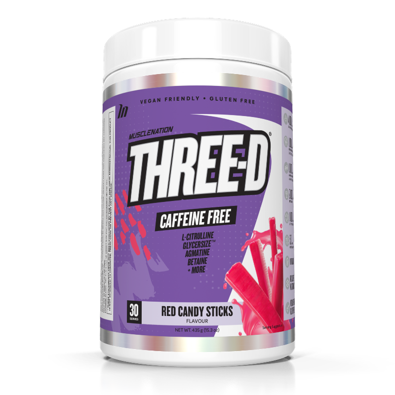 Three-D By Muscle Nation 30 Serves / Red Candy Sticks Sn/nitric Oxide Boosters