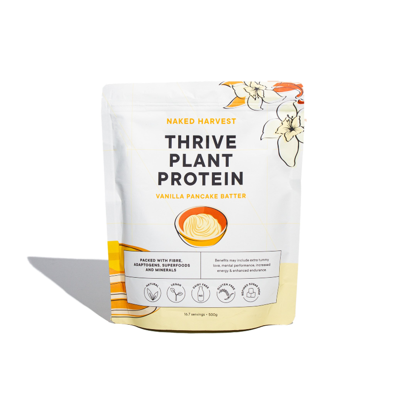 Thrive Plant Protein By Naked Harvest 500G / Vanilla Pancake Batter Protein/vegan &