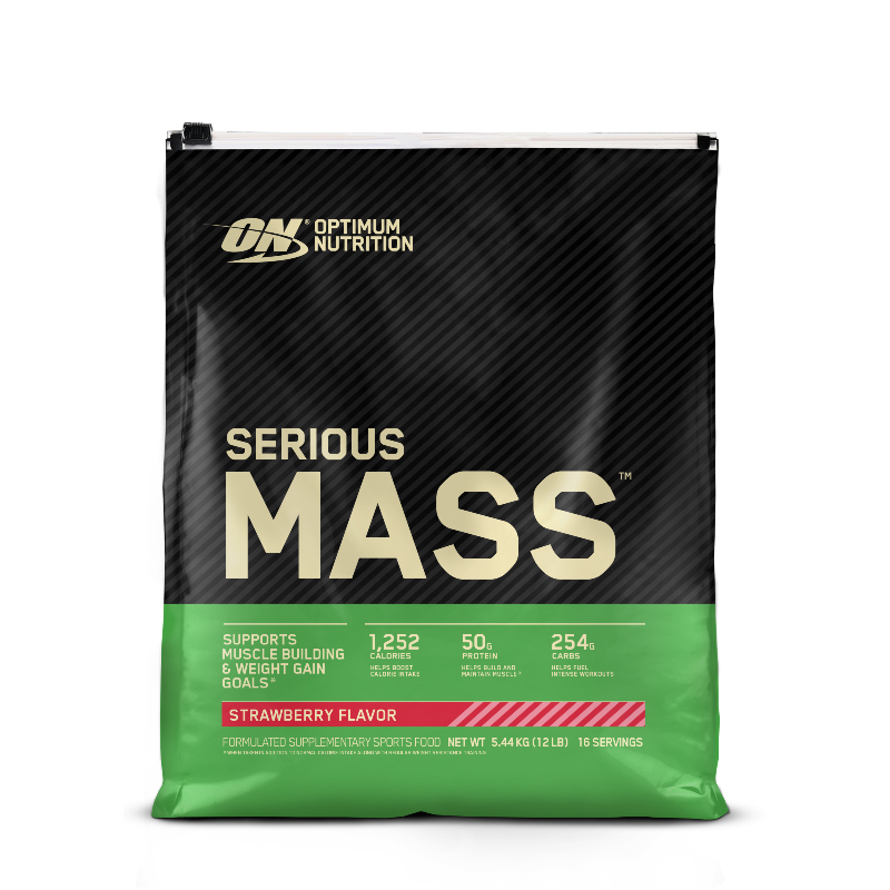 Serious Mass By Optimum Nutrition 12Lb / Strawberry Protein/mass Gainers