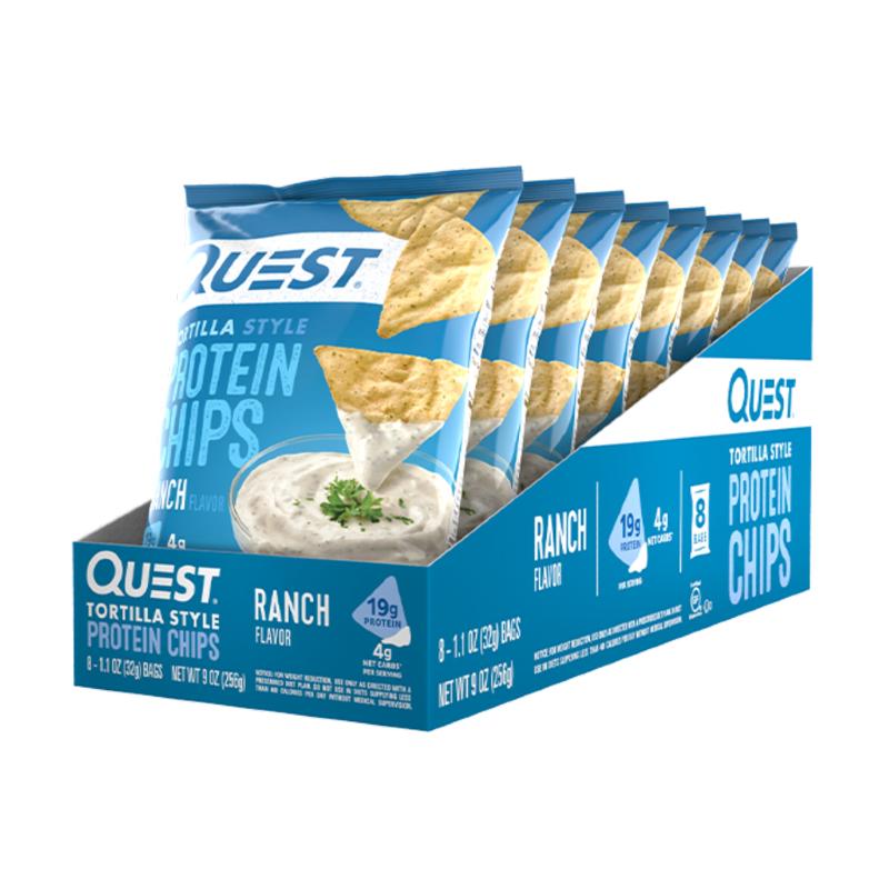 Quest Tortilla Protein Chips By Nutrition Box Of 8 / Ranch Protein/bars & Consumables