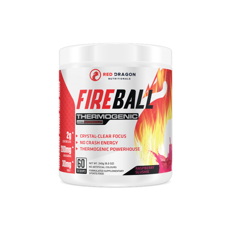 Fireball Thermogenic By Red Dragon 60 Serves / Raspberry Slushie Weight Loss/fat Burners