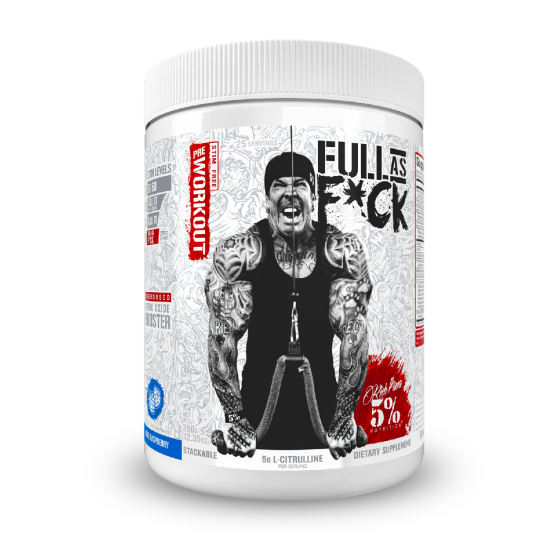 Full As F*ck By Rich Piana 5% Nutrition 30 Serves / Blue Raspberry Sn/nitric Oxide Boosters