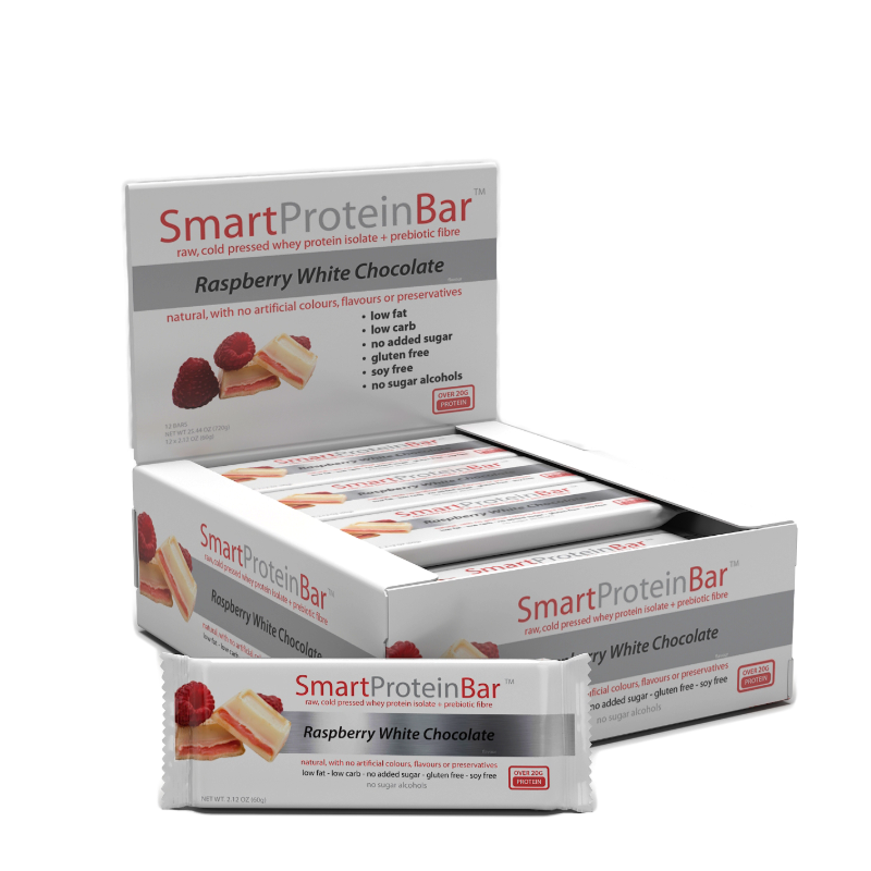 Smart Protein Bar By Diet Solutions Box Of 12 / Raspberry White Choc Protein/bars & Consumables