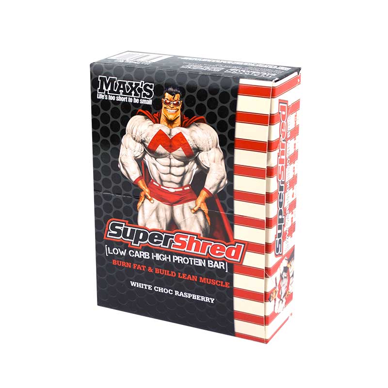 Super Shred Protein Bar By Maxs Box Of 12 / White Choc Raspberry Protein/bars & Consumables